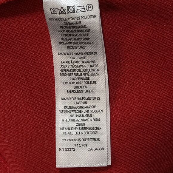 French Connection SZ 6 Bodycon Dress Off-Shoulder Cowl Neck Stretch Long Sleeve - Picture 7 of 7